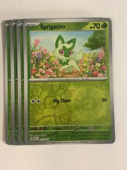 Pokemon TCG Paldea Evolved 4x Playset Reverse Holographic Sprigatito 013/193 NM - Image 1
