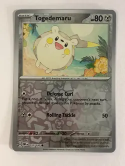 Pokemon TCG Obsidian Flames Reverse Holographic Togedemaru 151/197 Near Mint - Image 1