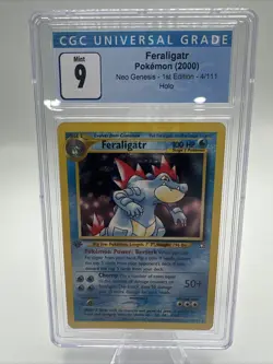 WOTC 2000 Pokemon Feraligatr 1st Edition Graded Holo Neo Genesis 4/111 CGC 9 MT - Image 1
