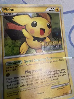 Pokemon TCG Pichu HeartGold SoulSilver 28/123 STAMPED Prerelease Holo - Image 2