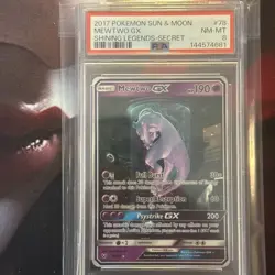 PSA 8 POKEMON MEWTWO GX 78/73 SHINING LEGENDS SECRET (W/ LABYRINTH GRADEDGUARD) - Image 1