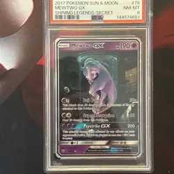 PSA 8 POKEMON MEWTWO GX 78/73 SHINING LEGENDS SECRET (W/ LABYRINTH GRADEDGUARD) - Image 2
