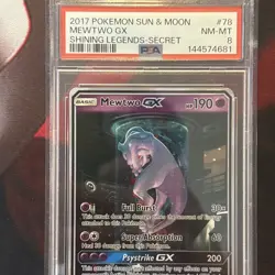 PSA 8 POKEMON MEWTWO GX 78/73 SHINING LEGENDS SECRET (W/ LABYRINTH GRADEDGUARD) - Image 4