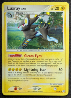 Luxray 7/130 Holo Rare DP Diamond Pearl Base Pokemon LP - Image 1
