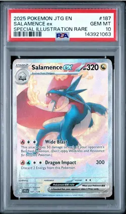 2025 POKEMON JTG EN-JOURNEY TOGETHER #187 SALAMENCE EX PSA 10 - Image 1