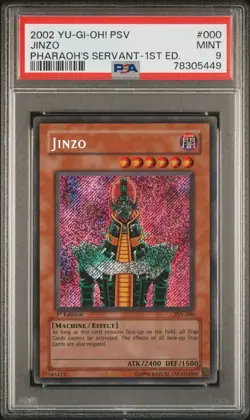 2002 Yugioh Jinzo 1st Edition * PSV-000 Secret Rare * PSA 9 MINT - Image 1