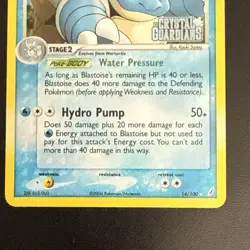 Blastoise 14/100 Stamped Holo Rare Ex Crystal Guardians Pokemon Card - Image 3