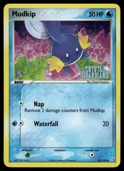 ⭐ Pokemon Cards Mudkip 58/100 STAMPED Crystal Guardians Common - Image 1