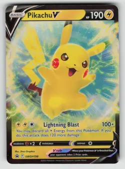 Pikachu V Holofoil Promo SWSH: Sword & Shield Promo Cards SWSH198 NM - Image 1