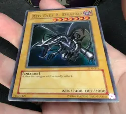 Yu-Gi-Oh! TCG Red-Eyes Black Dragon SDJ-001 Vintage Holo Rare Card 1996 - Image 3