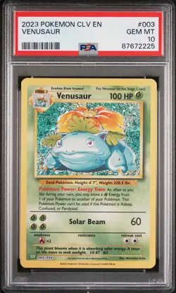 Venusaur PSA 10 Pokemon CLV Trading Card Game Classic #003 - Image 1
