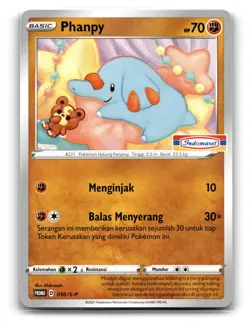 Pokemon 2021 Indonesia Phanpy Promo Card 050/S-P Stamped Indomaret - Image 1