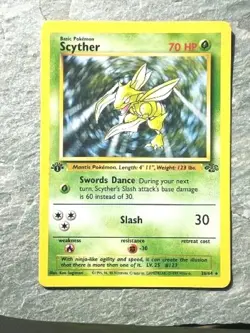 Scyther 26/64 Pokemon Card 1st Edition Non Holo - Image 1