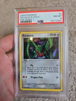 Psa Graded Holo Pop Series One Rayquaza Pokemon Card 3/17 - Image 1