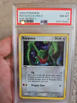 Psa Graded Holo Pop Series One Rayquaza Pokemon Card 3/17 - Image 2
