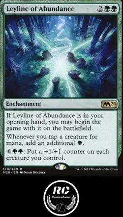 FOIL Leyline Of Abundance MTG NM M20 Rare Enchantment Fast Tracked Shipping - Image 1