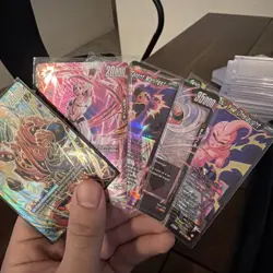Bundle Cards Of Dragon Ball Fusion Worlds Goku, And 4 Majin Buu’s - Image 1