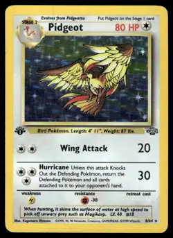⭐ Pokemon Cards Pidgeot 8/64 1st Edition Holo Jungle Holo Rare - Image 1