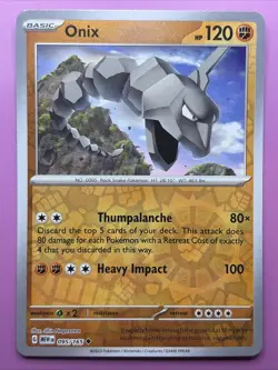 Onix 095/165 Scarlet & Violet 151 Reverse Holo Pokemon Card - Image 1