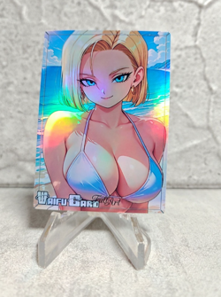 Android 18 Dbz Trading Card Waifu Goddess Story Anime Girl holo Karte Manga Art - Image 1