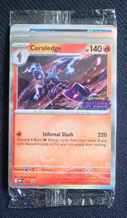POKEMON PHANTASMAL FLAMES PRERELEASE STAFF STAMPED 4 CARD PROMOS NEW & SEALED - Image 1