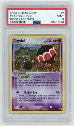 Claydol Holo 2/101 EX Hidden Legends PSA 9 Mint Pokemon Card Swirl - Image 1