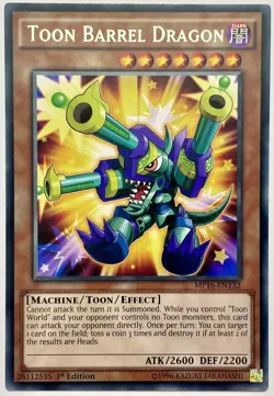 MP16-EN132 Toon Barrel Dragon - Rare 1st Edition Near Mint YuGiOh Card - Image 1
