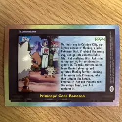 EP24 Primeape Goes Bananas - Rainbow Foil Holo Topps Pokemon Card - Image 5