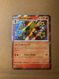 Pokemon TCG Armarouge 115/091 SV: Paldean Fates Shiny Rare Holo Card English - Image 1