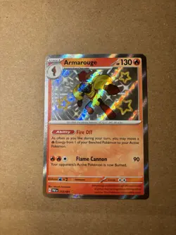 Pokemon TCG Armarouge 115/091 SV: Paldean Fates Shiny Rare Holo Card English - Image 2