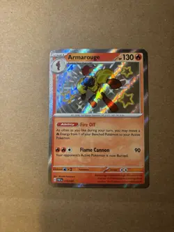 Pokemon TCG Armarouge 115/091 SV: Paldean Fates Shiny Rare Holo Card English - Image 3