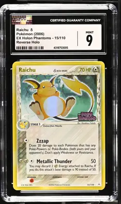 CGC 9 Raichu 2006 EX Holon Phantoms 15/110 Reverse Holo Stamped Pokemon Card - Image 1