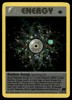 ⭐ Pokemon Cards Rainbow Energy 17/82 1st Edition Holo Team Rocket Holo Rare - Image 1
