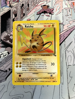 Raichu | Fossil 29/62 | Excellent | Vintage Rare Pokemon Card | 1999 - Image 1