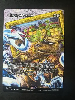 Plague of Vermin #0007 (Borderless) Teenage Mutant Ninja Turtles TMNT MTG NM ENG - Image 1