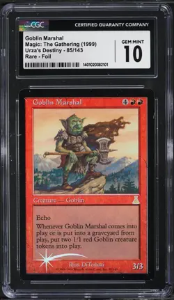 MTG 1999 URZA'S DESTINY FOIL #85 GOBLIN MARSHAL CGC 10 - Image 1