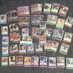 ONE PIECE PRE-ERRATA 64 CARD LOT OP01 ROMANCE DAWN Nico Robin UTA Jinbe - Image 1