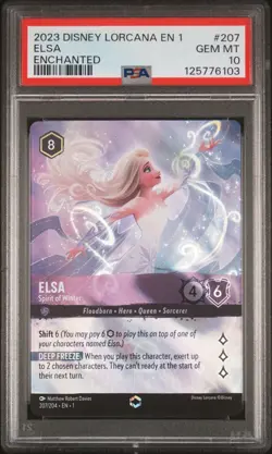2023 DISNEY LORCANA EN 1-THE FIRST CHAPTER #207 ELSA - SPIRIT OF WINTER PSA 10 - Image 1