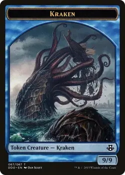 Magic the Gathering Kraken Token Elspeth vs. Kiora Duel Deck #67 2015 MTG Card - Image 1