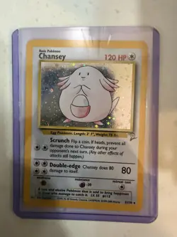 Pokemon Chansey 3/130 Base Set 2 Holo Rare Basic 120 HP Card - Image 1