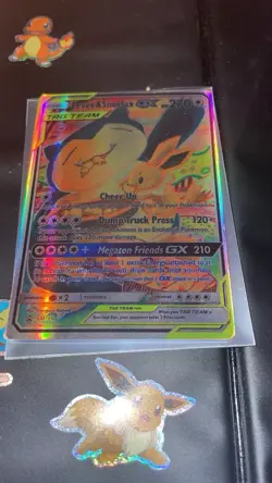 Pokemon TCG Eevee & Snorlax GX TAG TEAM Promo Holo SM169 Basic Card - Image 1