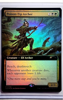 2023 MTG Magic the Gathering SLD Secret Lair Extended Art Foil Poison-Tip Archer - Image 1