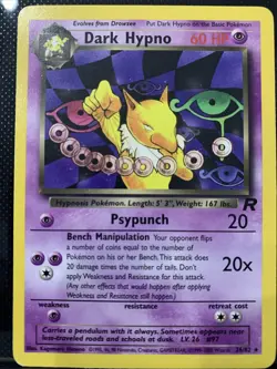Pokemon Dark Hypno TCG Card 26/82 Non-Holo Rare Kagemaru Himeno Vintage 2000 - Image 1
