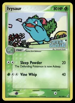 ⭐ Pokemon Cards Ivysaur 34/100 STAMPED Crystal Guardians Uncommon - Image 1