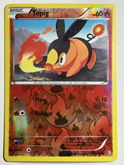 Tepig Reverse Holo Boundaries Crossed 24/149 MP-LP Pokemon Card - Image 1