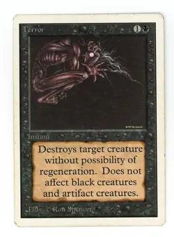 Magic the Gathering Unlimited Terror MTG Black MP - Image 1