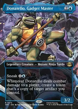 Donatello, Gadget Master - Foil Extended Art TMT NM MTG - Image 1