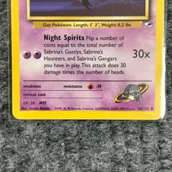 Vintage Pokemon Gym Heroes Sabrina's Haunter 58/132 Uncommon NM - Image 4