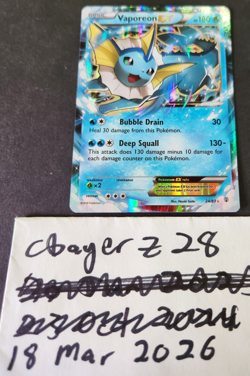 Pokemon TCG Vaporeon EX #24/83 Generations Holo Ultra Rare, LP - Image 1