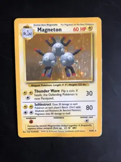 Pokemon TCG Magneton Base Set 9/102 Holo Unlimited Holo Rare HP - Image 1